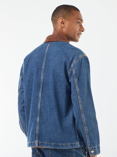 Chaqueta denim con cuello de pana - Kiabi