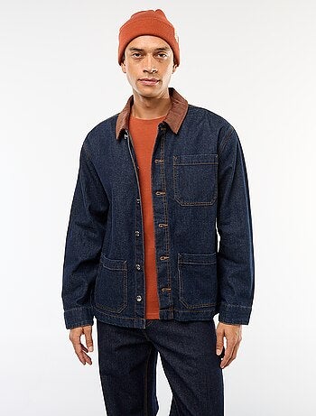 Chaqueta denim con cuello de pana