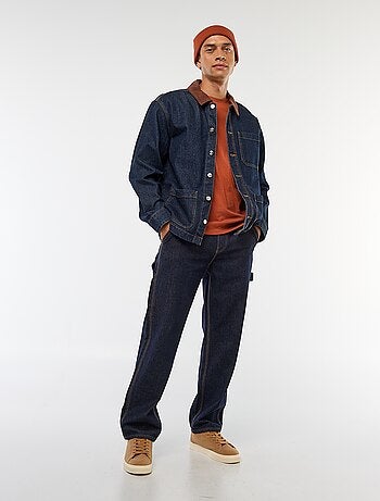Chaqueta denim con cuello de pana