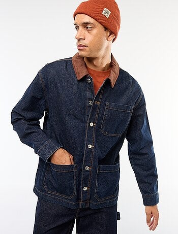 Chaqueta denim con cuello de pana