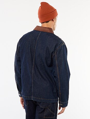 Chaqueta denim con cuello de pana
