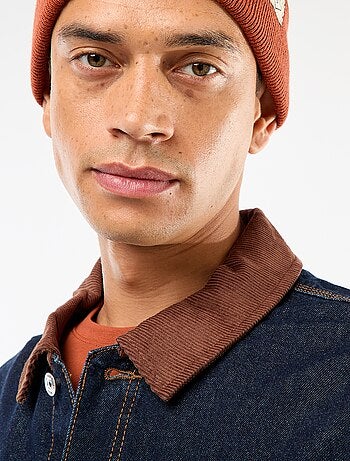 Chaqueta denim con cuello de pana