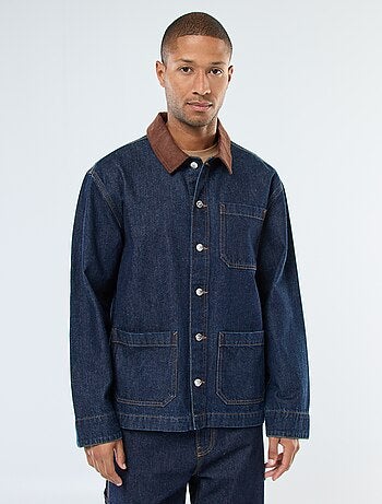 Chaqueta denim con cuello de pana