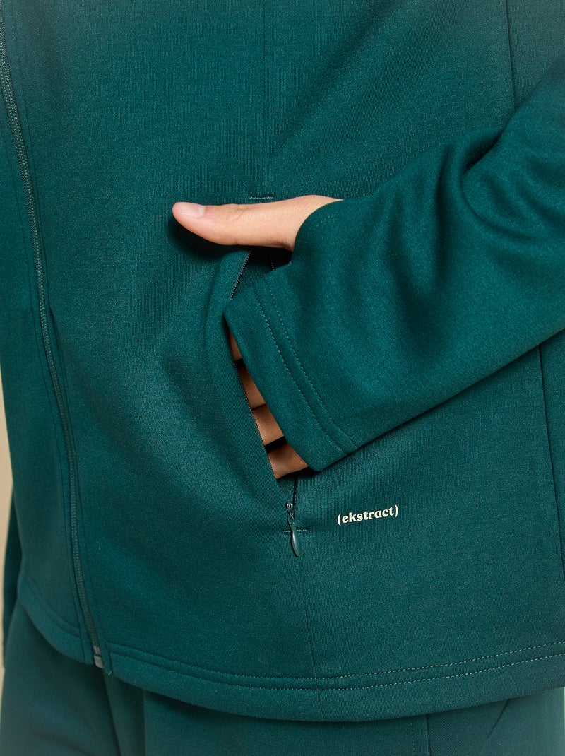 Chaqueta deportiva con capucha - (ekstract) Verde - Kiabi