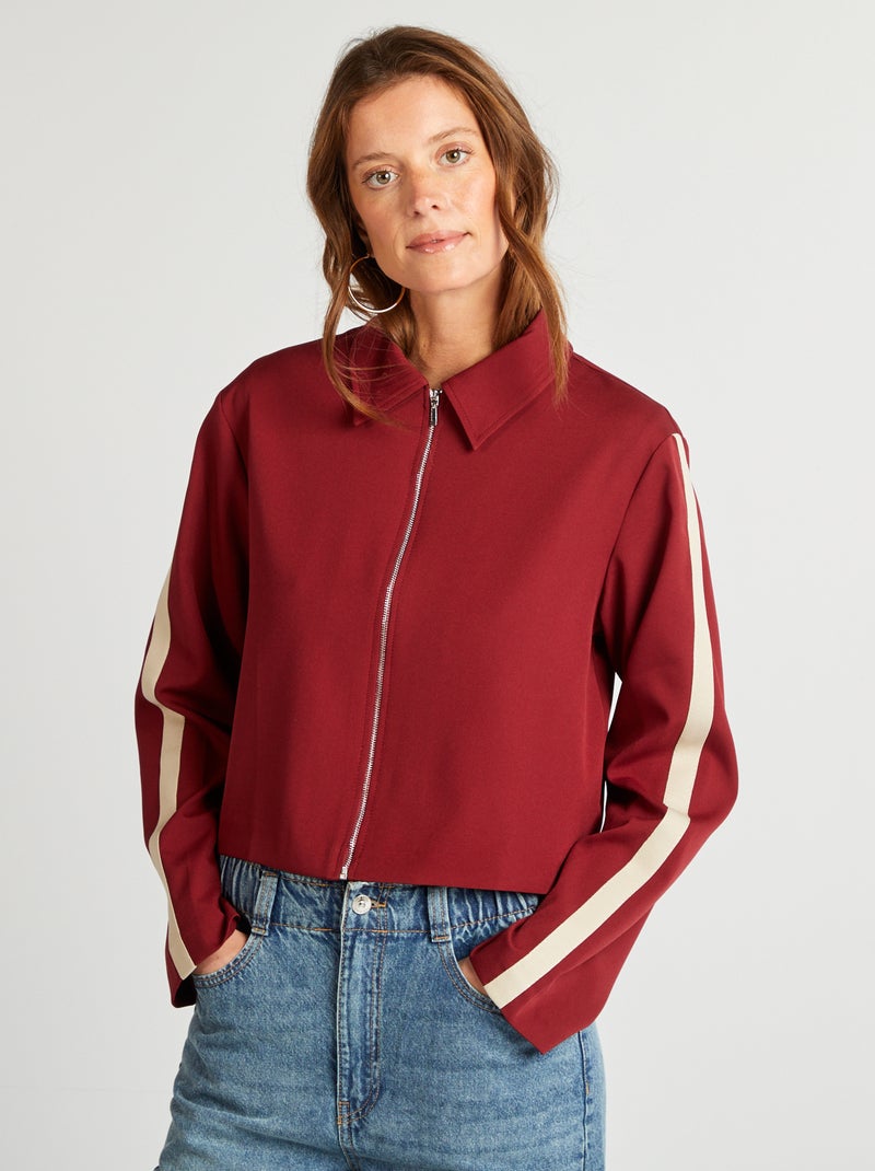 Chaqueta deportiva con cremallera ROJO - Kiabi