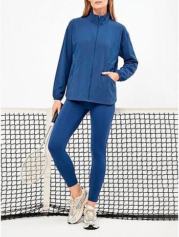 Chaqueta deportiva con cremallera y ajuste en cintura