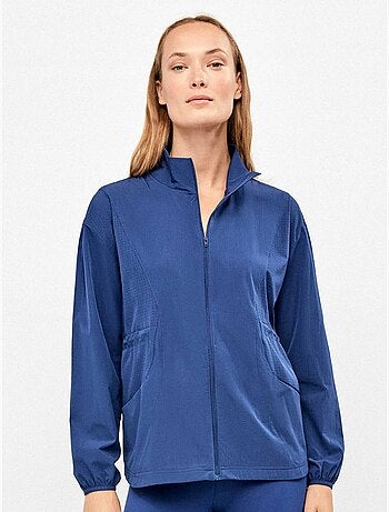 Chaqueta deportiva con cremallera y ajuste en cintura