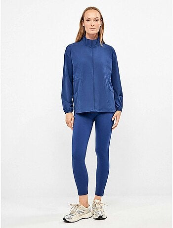 Chaqueta deportiva con cremallera y ajuste en cintura