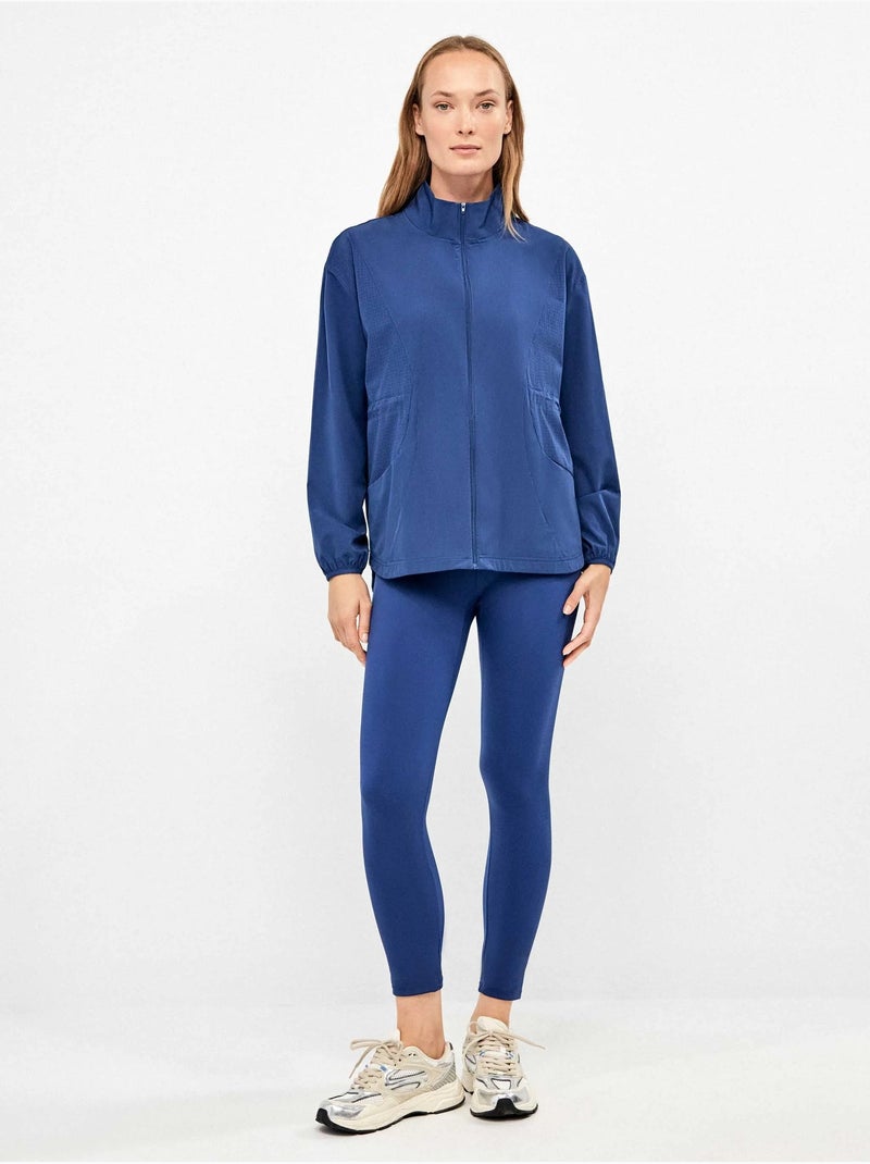 Chaqueta deportiva con cremallera y ajuste en cintura Azul marino - Kiabi