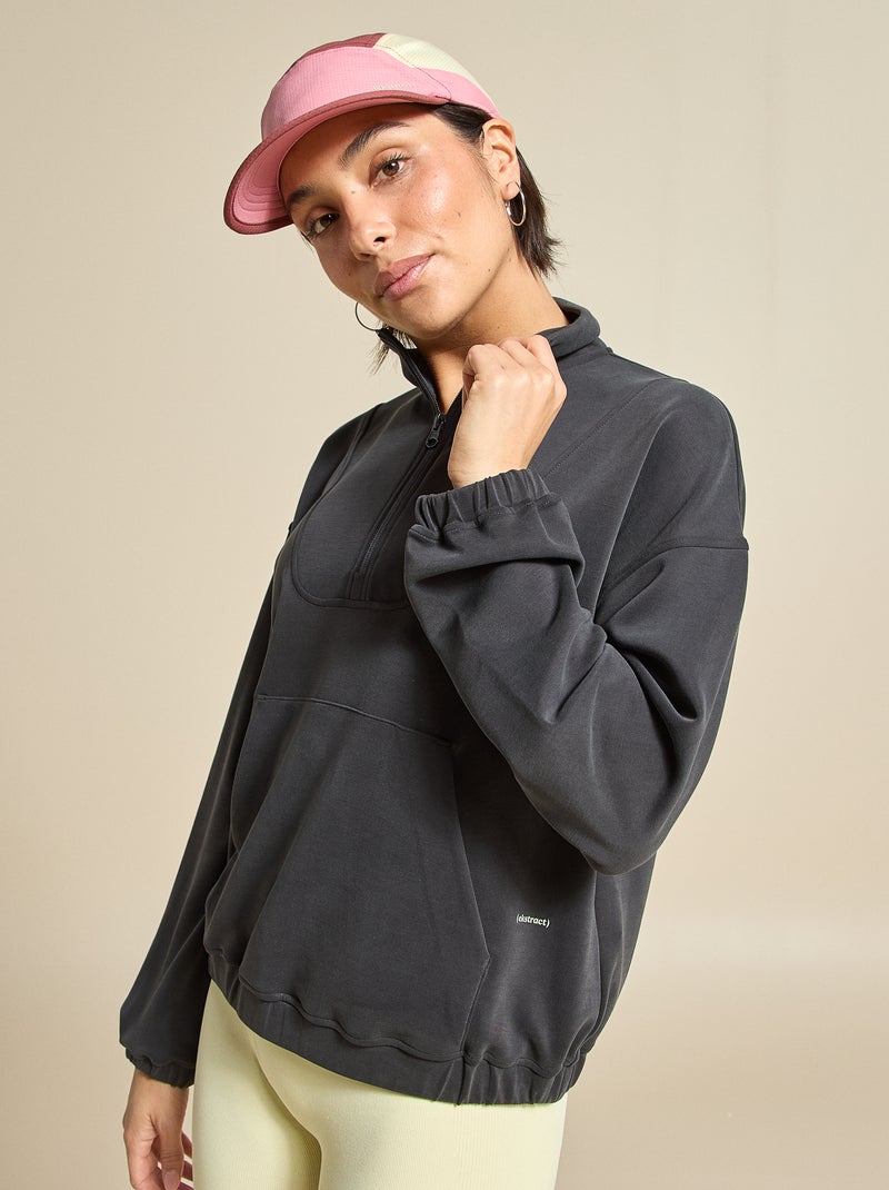 Chaqueta deportiva cuello camionero - (ekstract) Negro - Kiabi