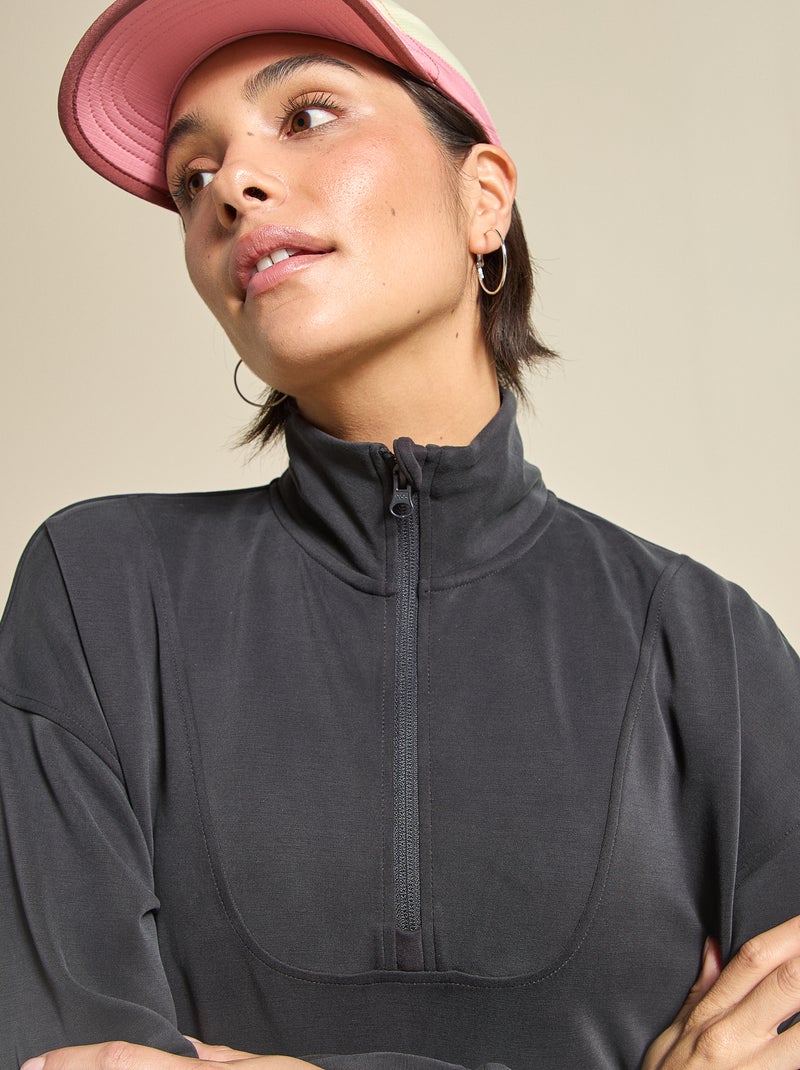 Chaqueta deportiva cuello camionero - (ekstract) Negro - Kiabi
