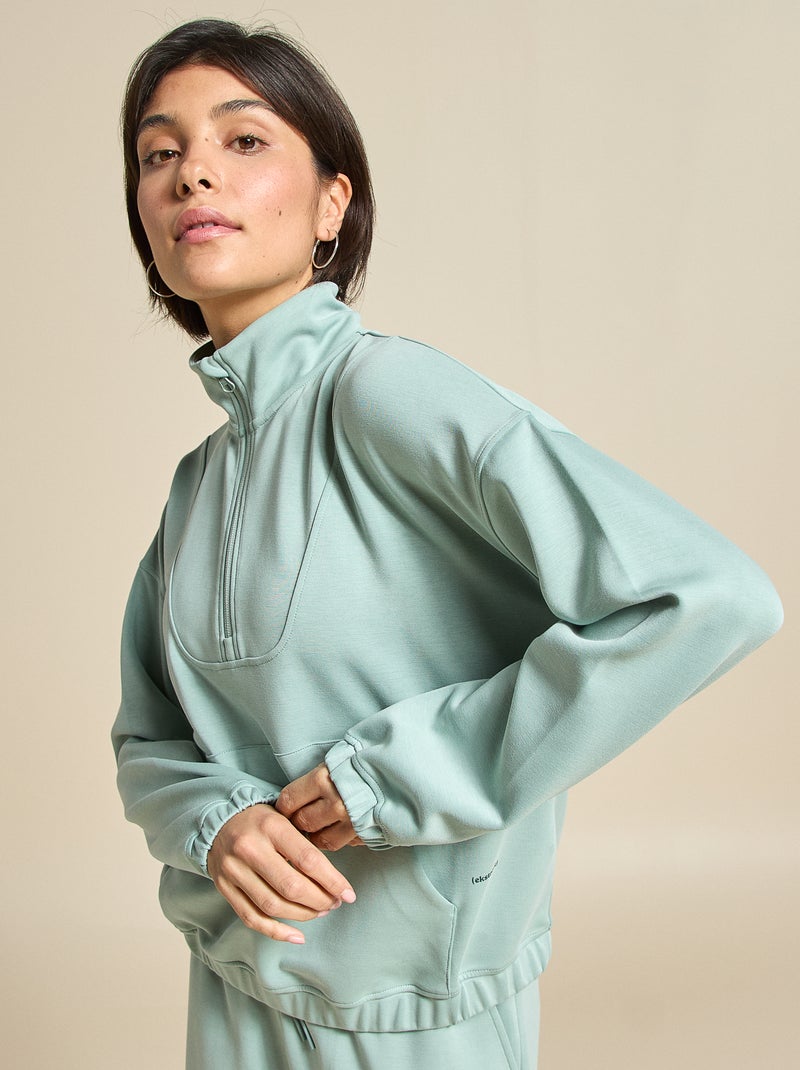 Chaqueta deportiva cuello camionero - (ekstract) Verde - Kiabi