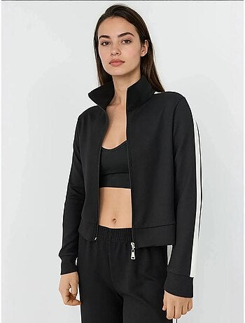 Chaqueta deportiva de cuello alto de modal suave al tacto hiccup