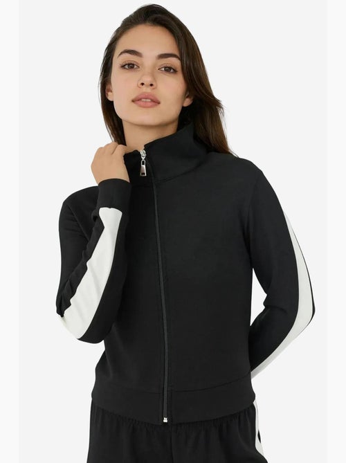 Chaqueta deportiva de cuello alto de modal suave al tacto hiccup - Kiabi Chaqueta deportiva de cuello alto de modal suave al tacto hiccup - Kiabi