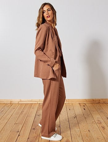 Chaqueta doble botonadura de Lyocell - Kiabi