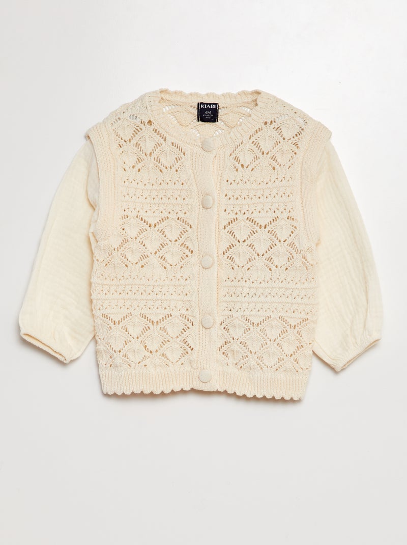 Chaqueta efecto 2 en 1 BEIGE - Kiabi