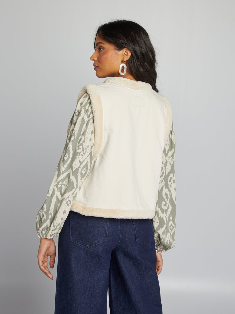 Chaqueta efecto borreguito BLANCO - Kiabi