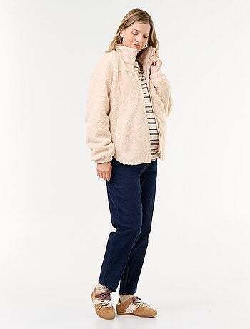 Chaqueta efecto borreguito de maternidad y porteo