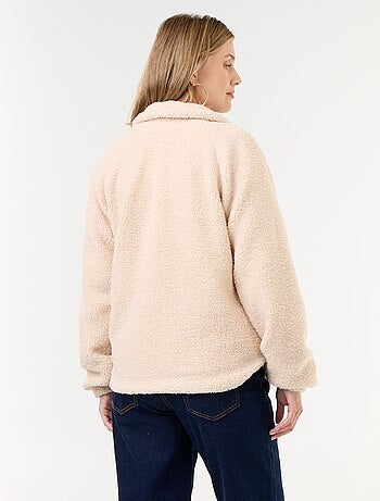 Chaqueta efecto borreguito de maternidad y porteo