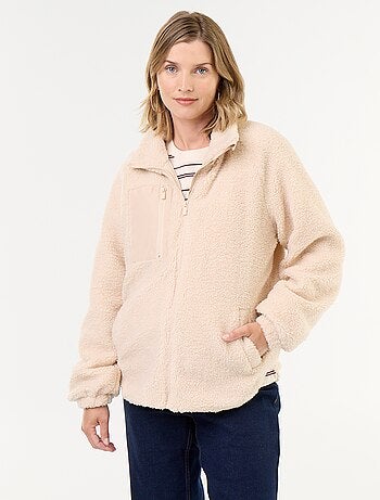 Chaqueta efecto borreguito de maternidad y porteo