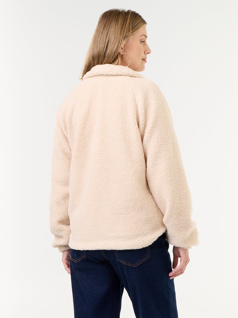 Chaqueta efecto borreguito de maternidad y porteo Beige - Kiabi