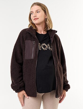 Chaqueta efecto borreguito de maternidad y porteo