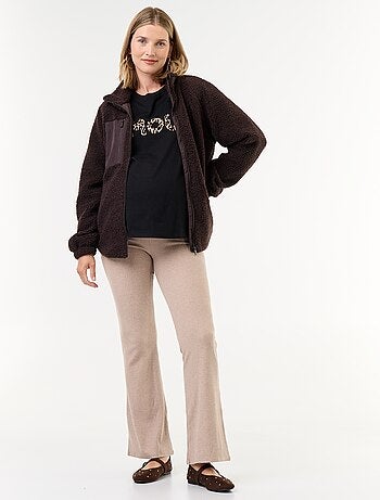 Chaqueta efecto borreguito de maternidad y porteo
