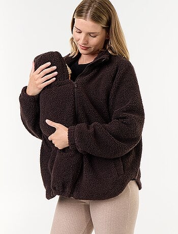 Chaqueta efecto borreguito de maternidad y porteo