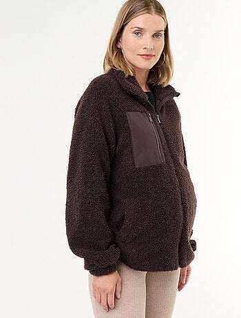 Chaqueta efecto borreguito de maternidad y porteo