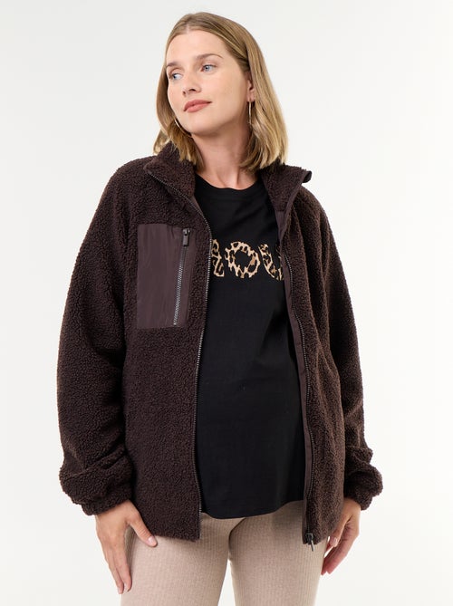 Chaqueta efecto borreguito de maternidad y porteo - Kiabi