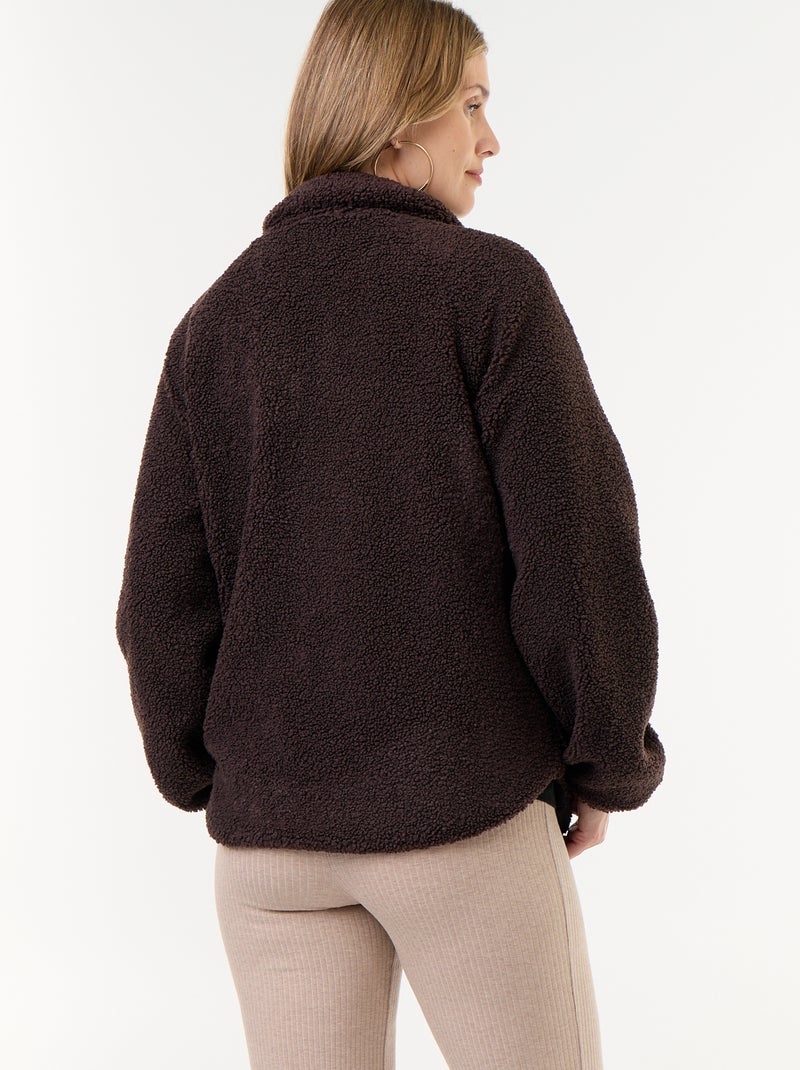 Chaqueta efecto borreguito de maternidad y porteo Marron - Kiabi