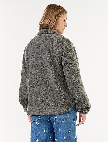 Chaqueta efecto borreguito de maternidad y porteo