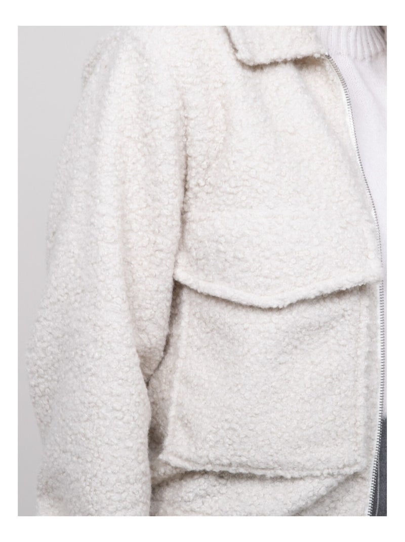 Chaqueta efecto borreguito UBILIVE Crudo - Kiabi