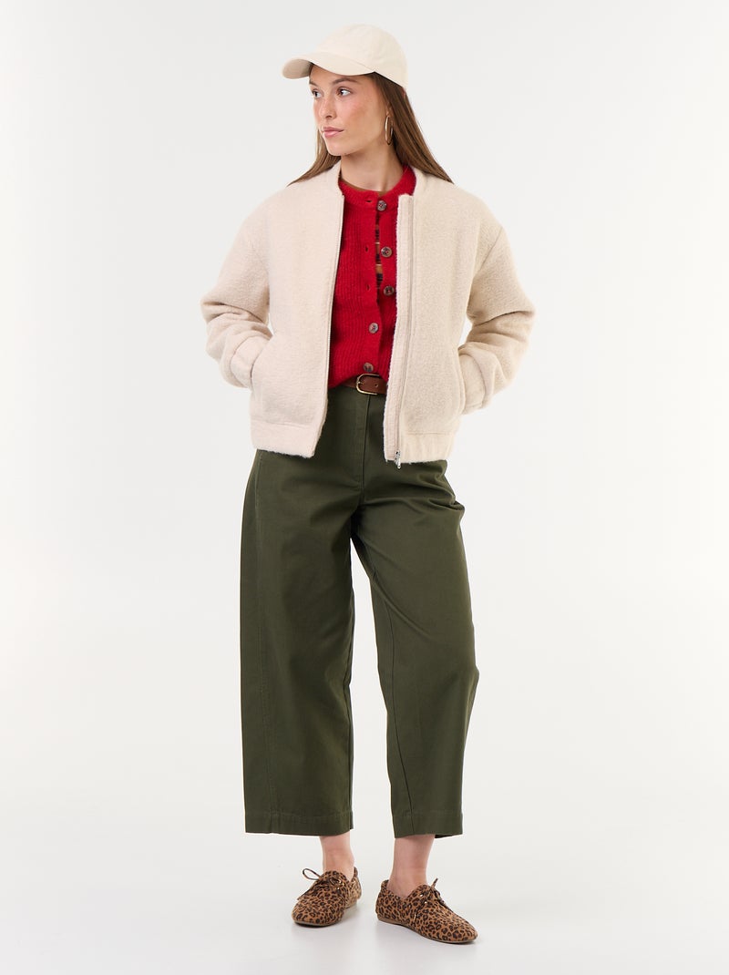 Chaqueta efecto lana Beige - Kiabi