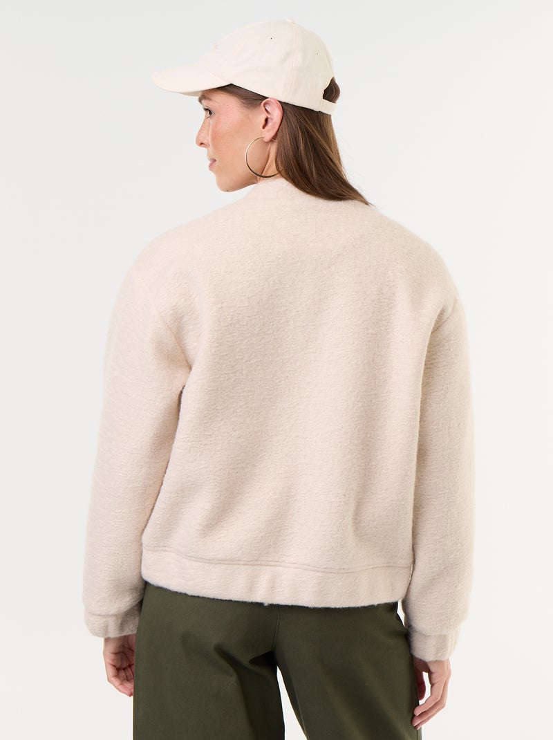 Chaqueta efecto lana Beige - Kiabi
