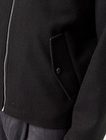 Chaqueta efecto lana con cuello camisero