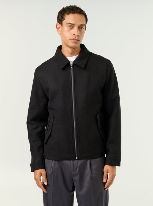 Chaqueta efecto lana con cuello camisero - Kiabi Chaqueta efecto lana con cuello camisero - Kiabi
