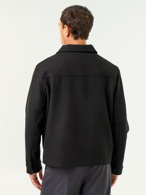 Chaqueta efecto lana con cuello camisero - Kiabi Chaqueta efecto lana con cuello camisero - Kiabi