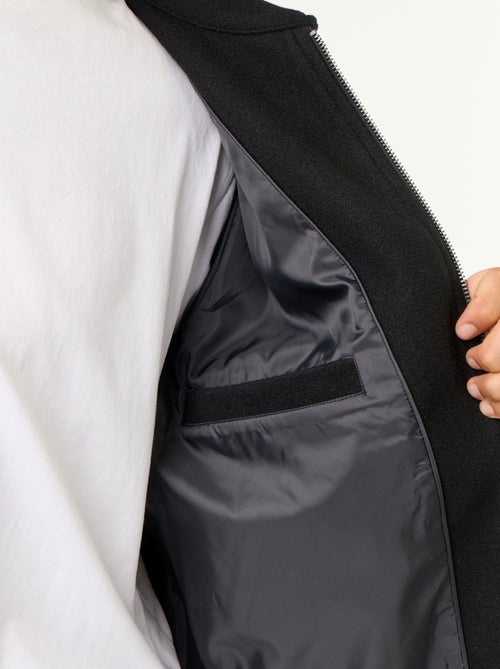 Chaqueta efecto lana con cuello camisero - Kiabi Chaqueta efecto lana con cuello camisero - Kiabi