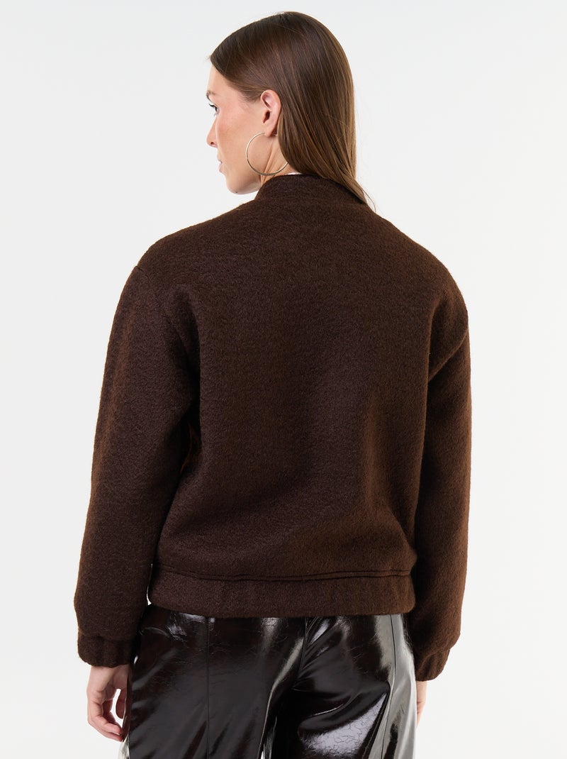Chaqueta efecto lana Marron - Kiabi