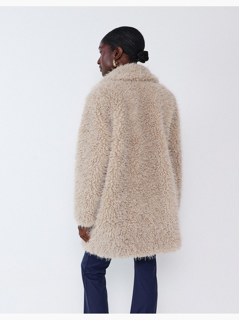 Chaqueta efecto pelo, mo fashion Beige - Kiabi