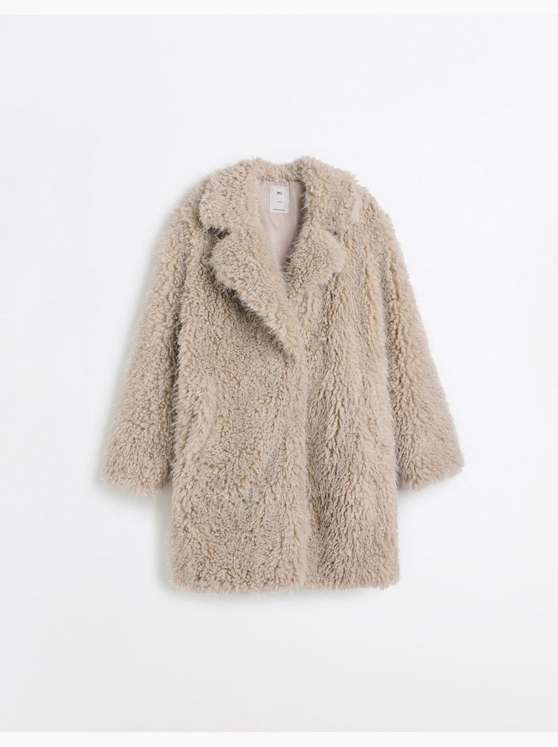 Chaqueta efecto pelo, mo fashion Beige - Kiabi