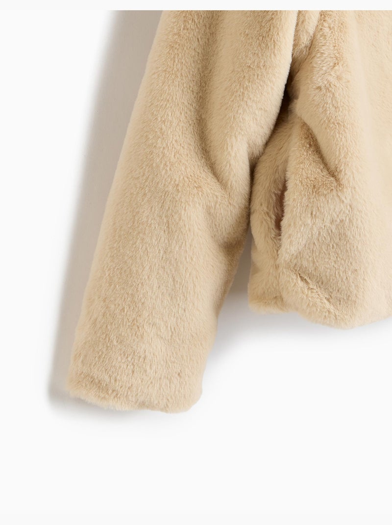 Chaqueta efecto pelo, mo fashion Beige - Kiabi