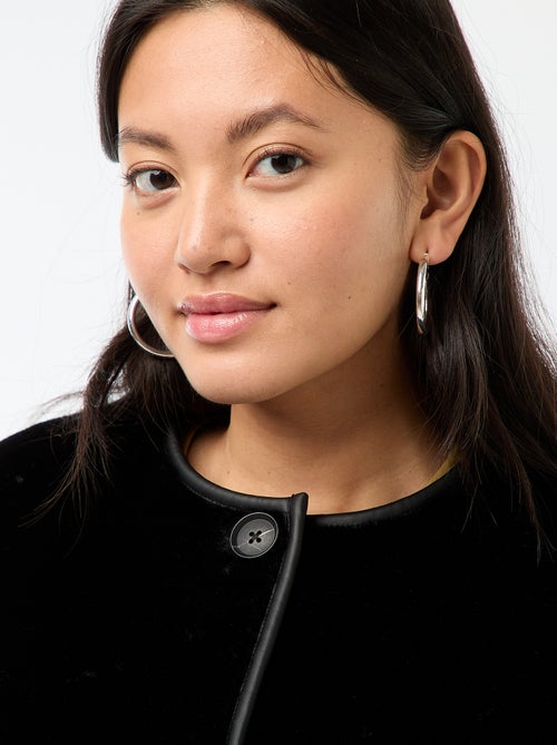 Chaqueta efecto peluche cuello redondo - Kiabi