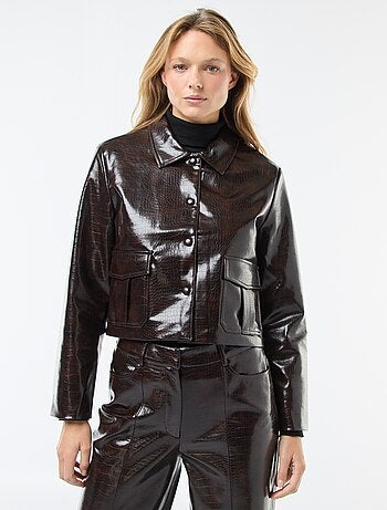 Chaqueta en imitación de cuero 'piel de serpiente'