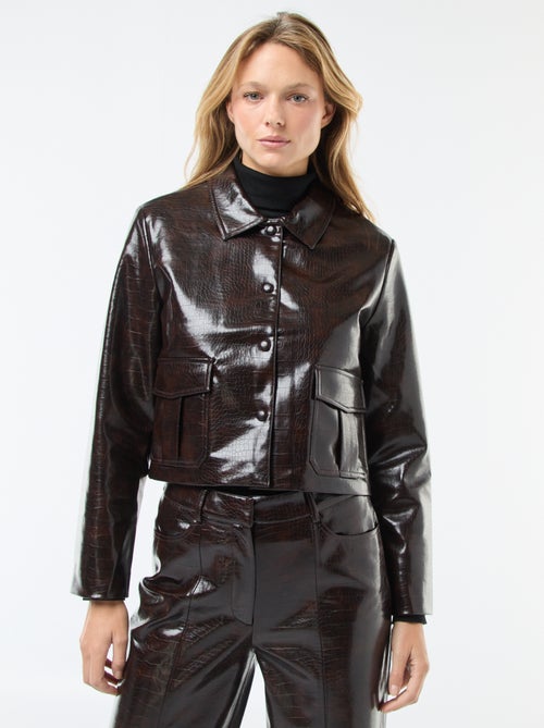 Chaqueta en imitación de cuero 'piel de serpiente' - Kiabi