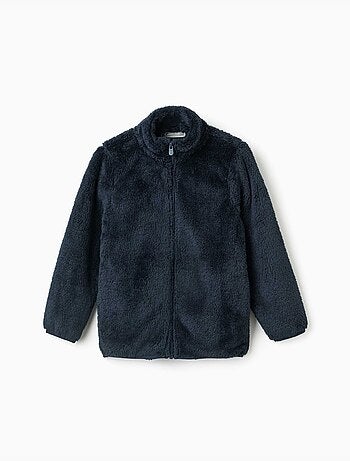 Chaqueta en sherpa con cierre de cremallera