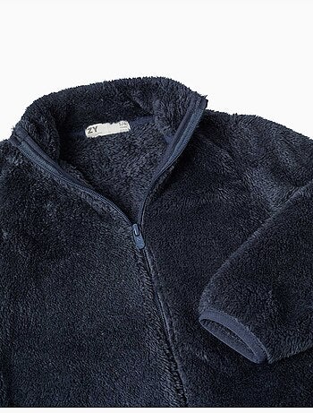 Chaqueta en sherpa con cierre de cremallera
