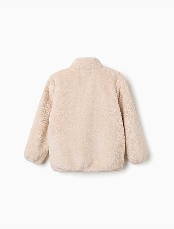 Chaqueta en sherpa con cierre de cremallera