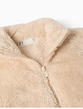 Chaqueta en sherpa con cierre de cremallera